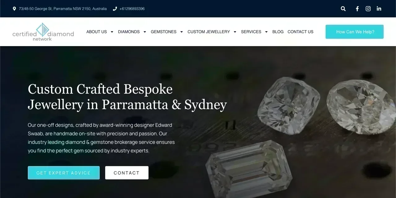 Certified Diamond Network - Jewelry marketplace with diamond certification verification, appraisal tools, and secure transaction processing.