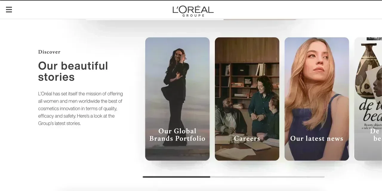 Loreal - Global beauty brand email marketing platform with multi-language campaigns, product recommendations, and loyalty programs.